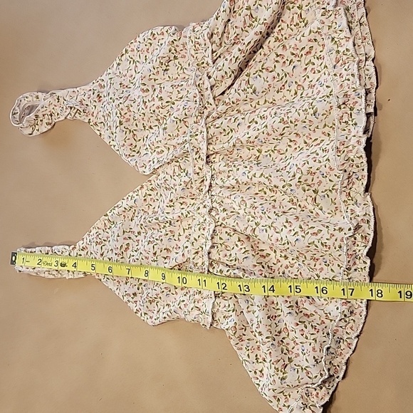 SHEIN Size S VCAY Shirred Back Frill Trim Ditsy Floral Top, Excellent Used Cond. - Picture 8 of 12